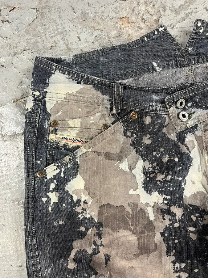 2000s Diesel Contemporary Full Splash Painted Effect Pants - Image 9