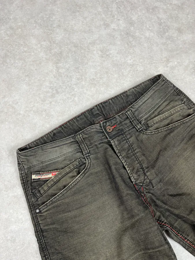 2000s Diesel Faded Black Grey Denim Pants - Image 6