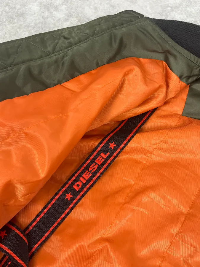 2000s Diesel Khaki Bomber Jacket - Image 11