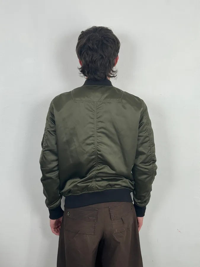 2000s Diesel Khaki Bomber Jacket - Image 2
