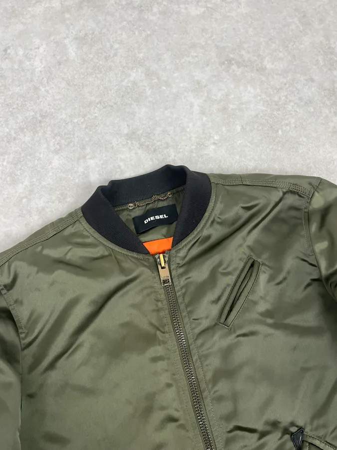 2000s Diesel Khaki Bomber Jacket - Image 5