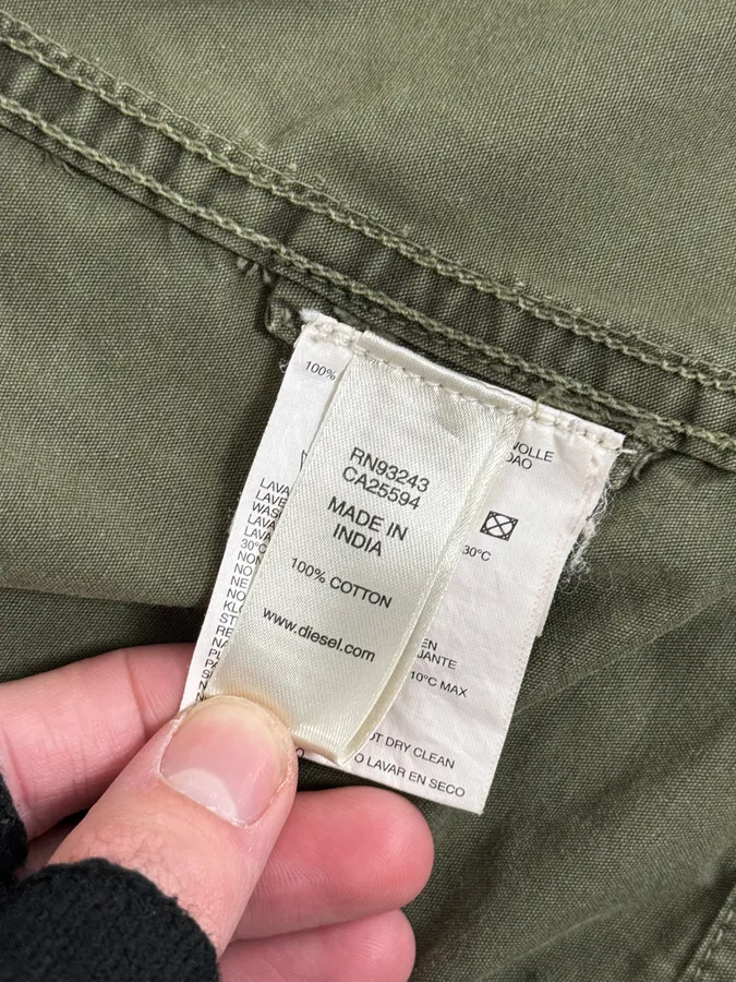 2000s Diesel Military Green Cargo Blazer Jacket - Image 14