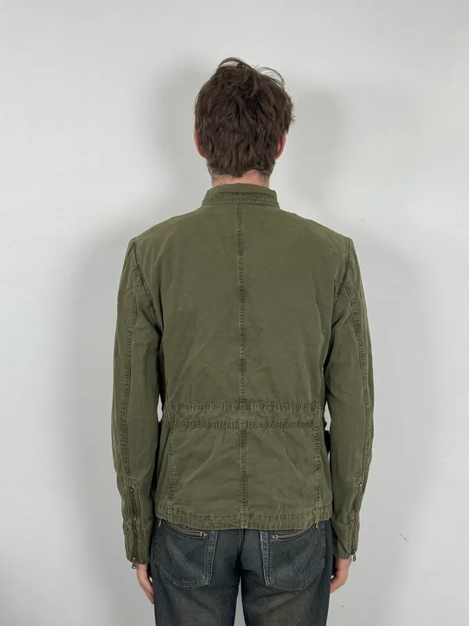 2000s Diesel Military Green Cargo Blazer Jacket - Image 3
