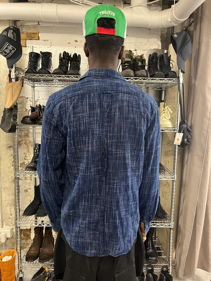 2000s Diesel Navy Lined Shirt - Image 3