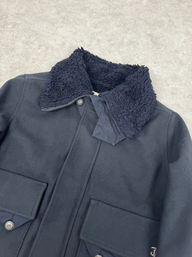 2000s Diesel Navy Wool Bomber Jacket - Image 5