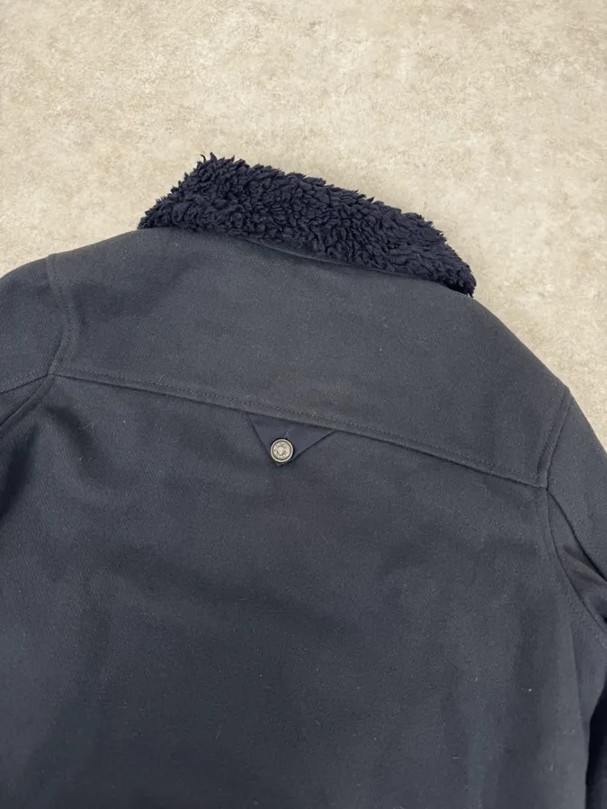 2000s Diesel Navy Wool Bomber Jacket - Image 7