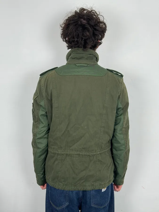 2000s Diesel Olive Multi-Pocket Military Cargo Jacket - Image 3
