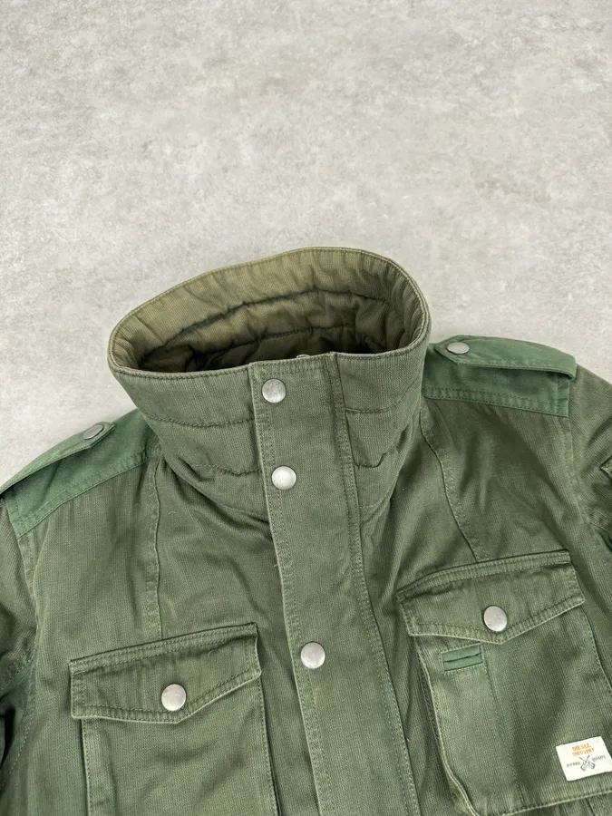 2000s Diesel Olive Multi-Pocket Military Cargo Jacket - Image 4