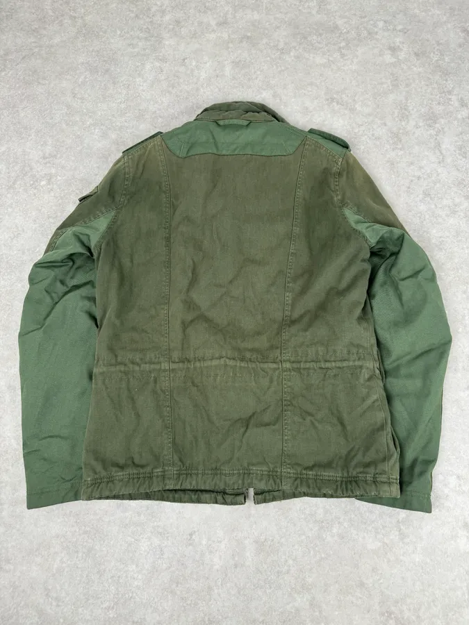 2000s Diesel Olive Multi-Pocket Military Cargo Jacket - Image 5