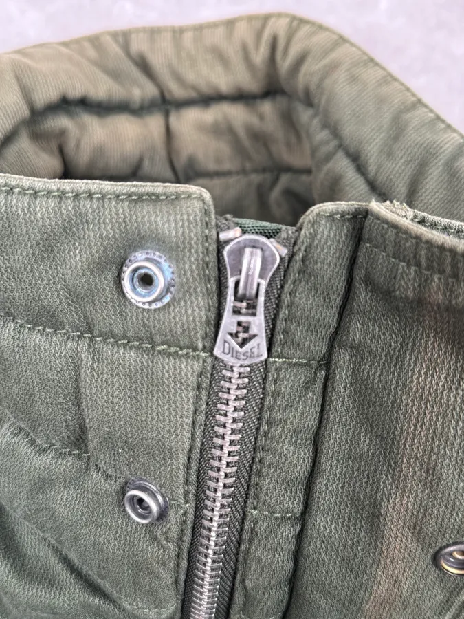2000s Diesel Olive Multi-Pocket Military Cargo Jacket - Image 8