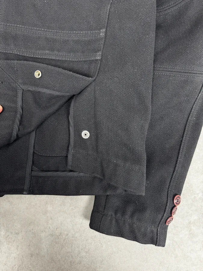 2000s Diesel Sample Black Minimalist Jacket - Image 11