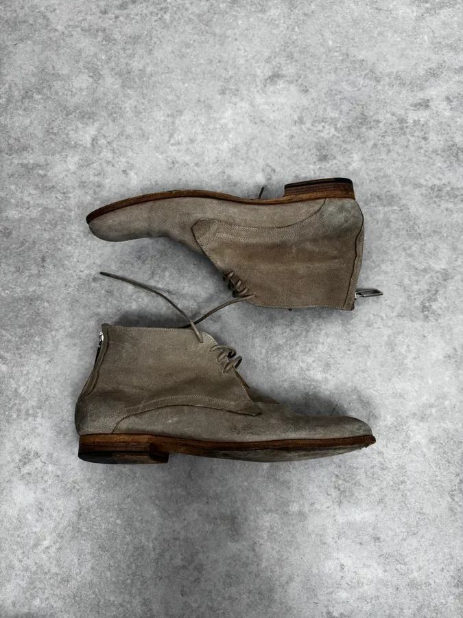 2000s Dior Beige Suede Leather Boots - Image 3