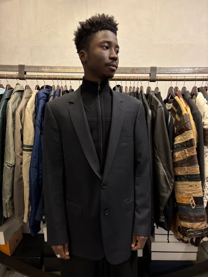 2000s Dior Black Striped Blazer - Image 2