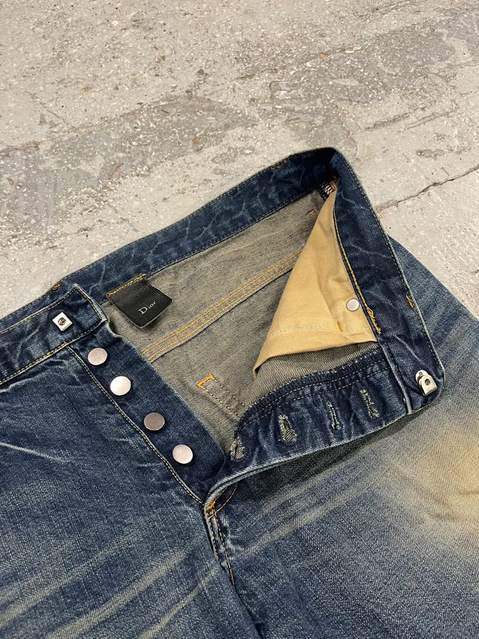 2000s Dior Blue Faded Denim Jeans - Image 10