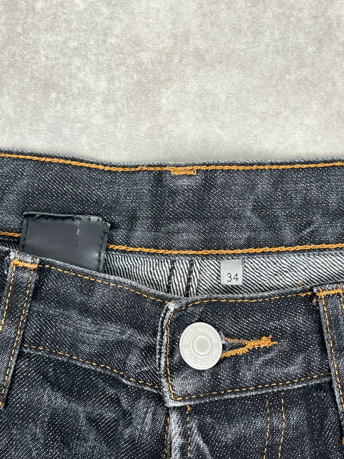2000s Dior Navy Faded Straight Denim Jeans - Image 10