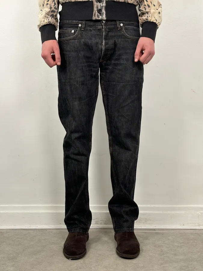 2000s Dior Navy Faded Straight Denim Jeans - Image 3