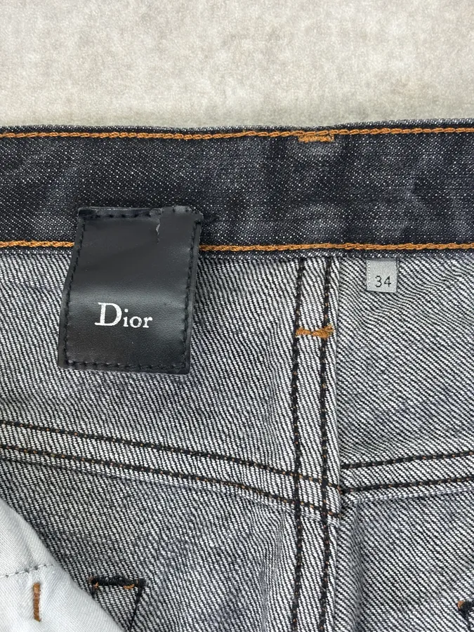2000s Dior Raw Brut Denim Jeans - Image 11