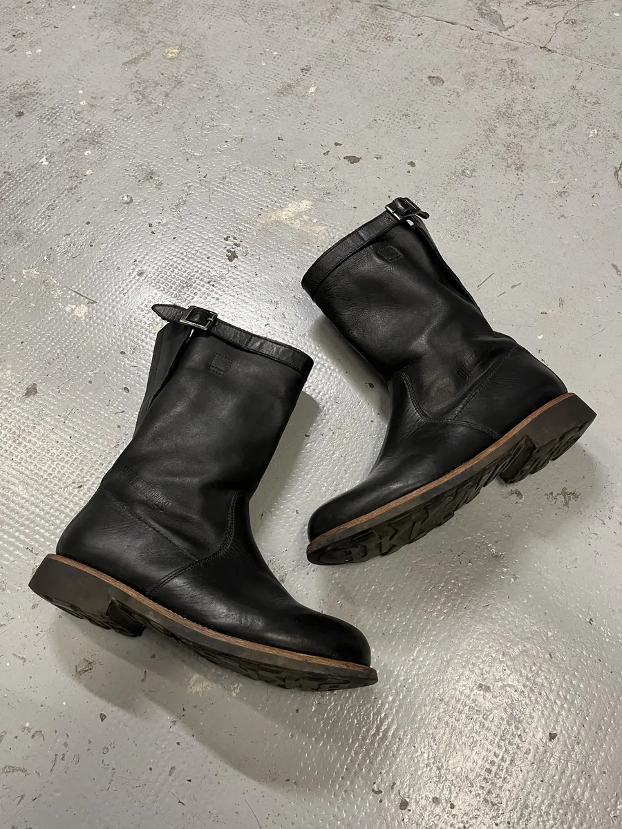 2000s Dirk Bikkembergs Black Ankle Leather Boots - Image 4