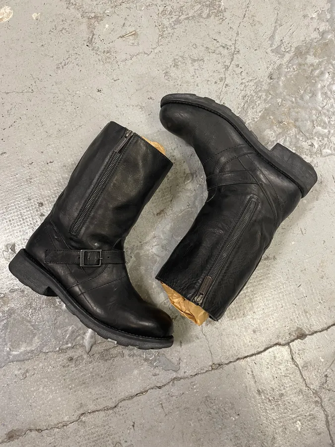 2000s Dirk Bikkembergs Black Ankle Leather Optimum Boots - Image 6