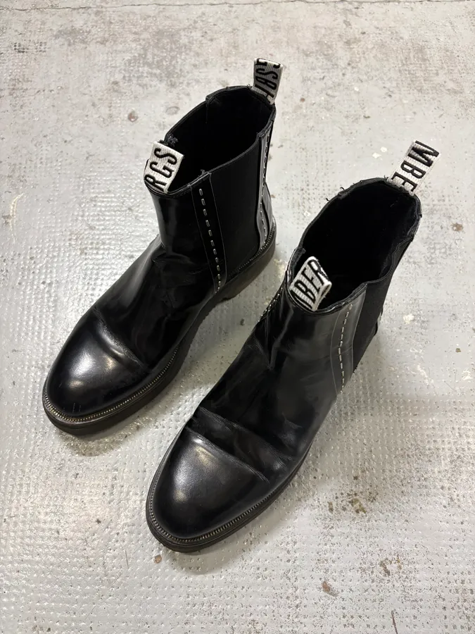 2000s Dirk Bikkembergs Black Leather Ankle Boots - Image 2