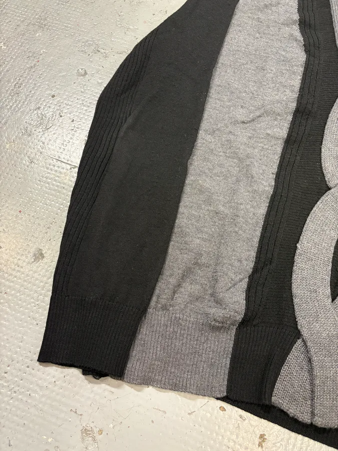 2000s Dirk Bikkembergs Black Merino Wool Contrast Hybrid Shirt & Sweater - Image 7