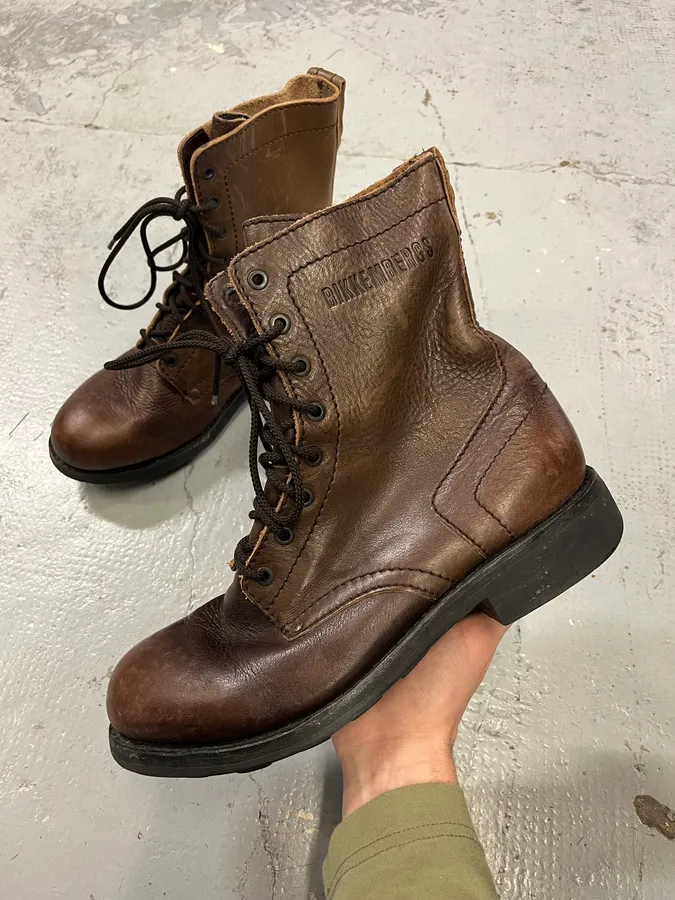 2000s Dirk Bikkembergs Brown Leather Combat Boots