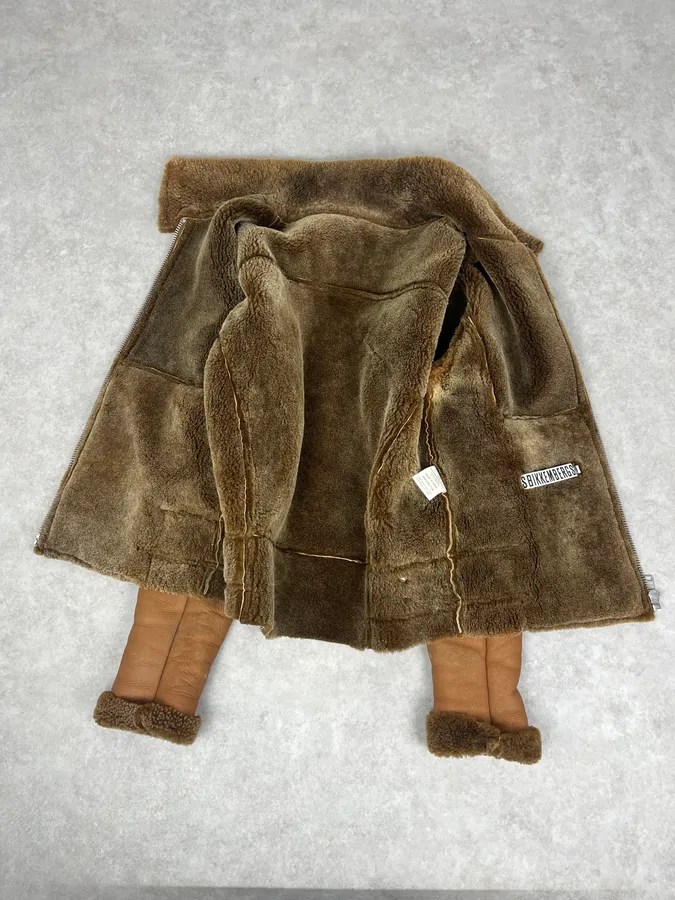 2000s Dirk Bikkembergs Brown Shearling Leather Jacket - Image 8
