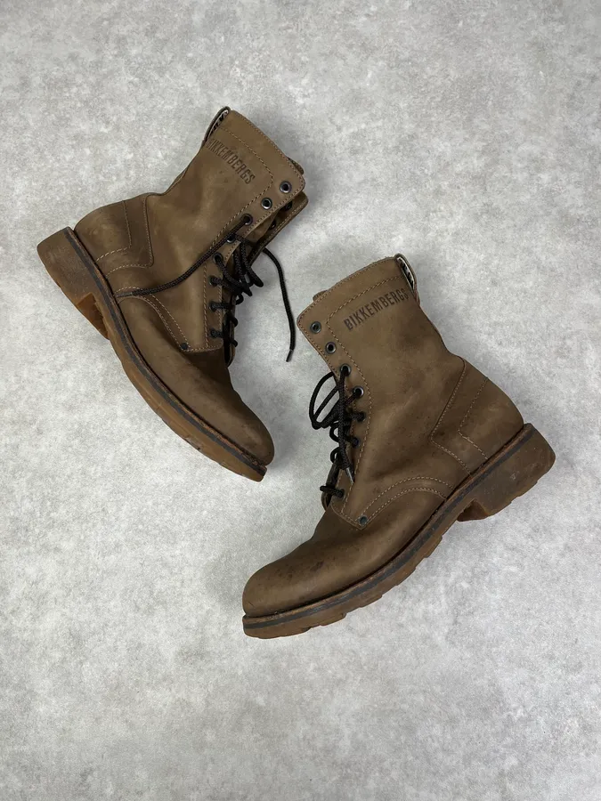 2000s Dirk Bikkembergs Brown Suede Leather Boots - Image 3