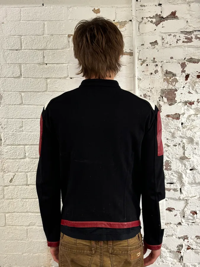2000s Dirk Bikkembergs Mondrian Leather Color-Block Biker Leather Jacket - Image 3