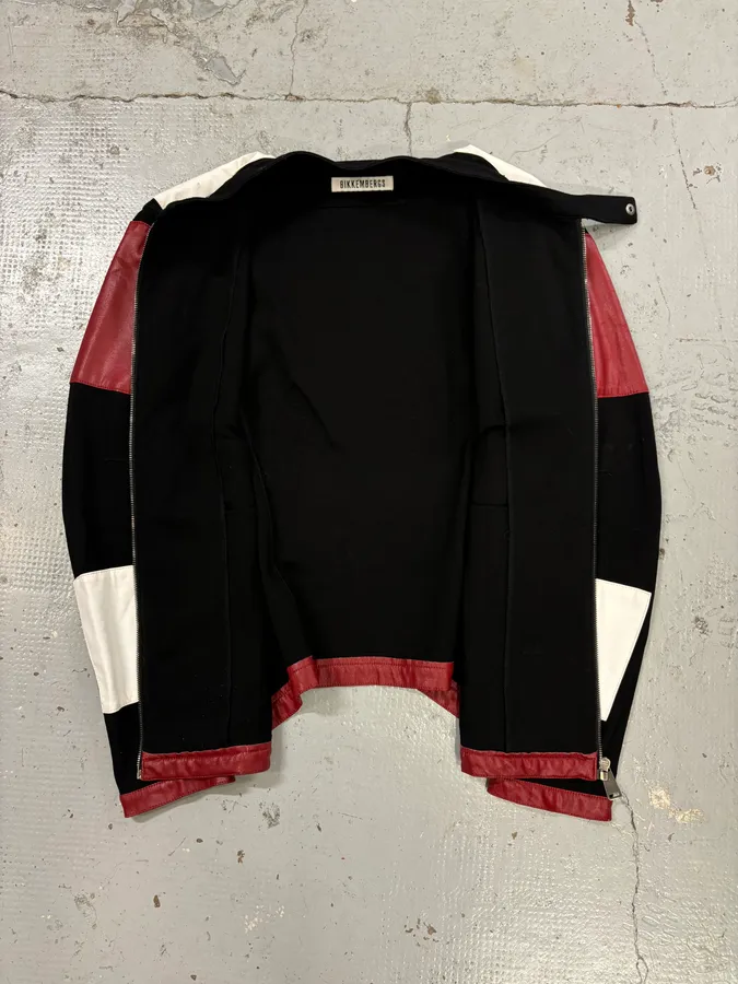 2000s Dirk Bikkembergs Mondrian Leather Color-Block Biker Leather Jacket - Image 7