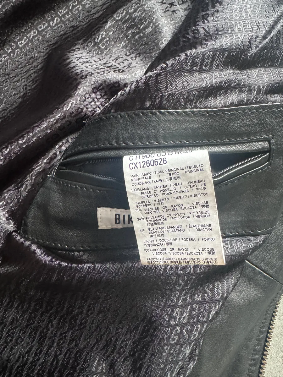 2000s Dirk Bikkembergs Strong Front Panel Biker Leather Jacket - Image 9