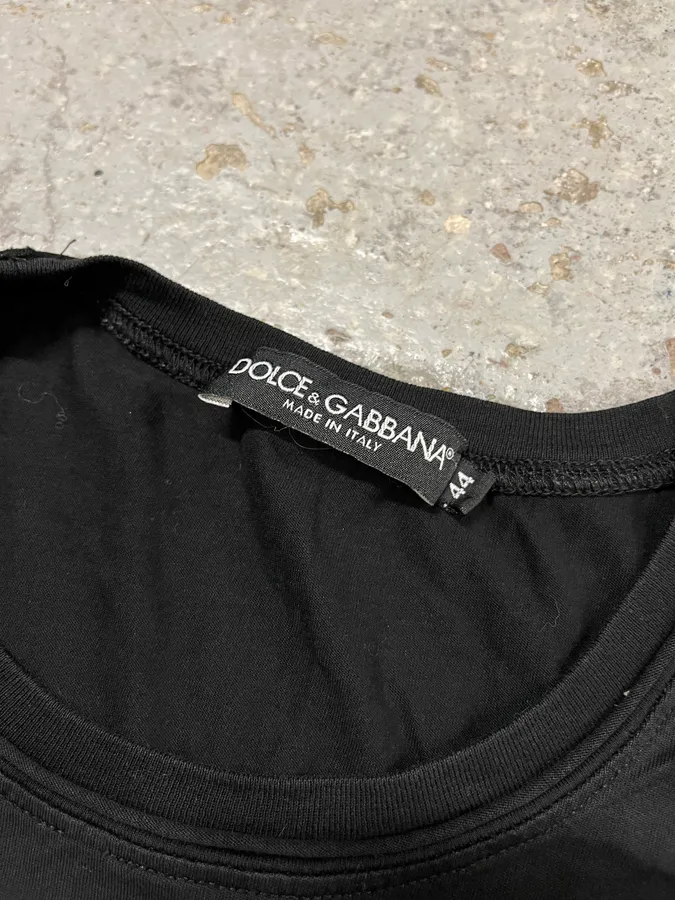 2000s Dolce & Gabbana Al Pacino Graphic Print Black Cotton T-Shirt - Image 10