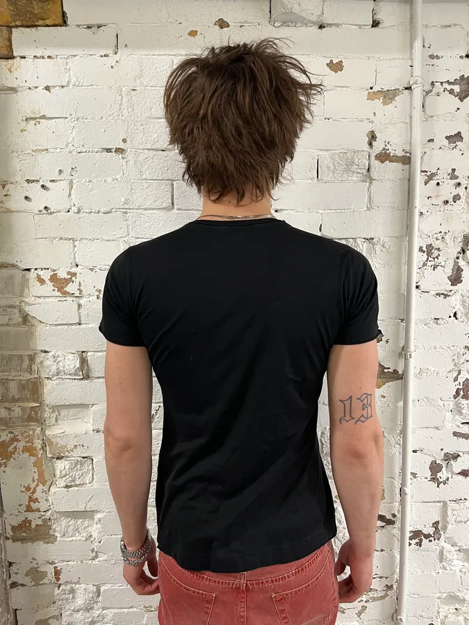 2000s Dolce & Gabbana Al Pacino Graphic Print Black Cotton T-Shirt - Image 3