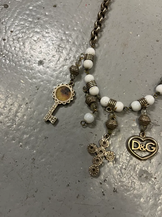 2000s Dolce & Gabbana Ancient Cross Keys & Portrait Necklace - Image 5