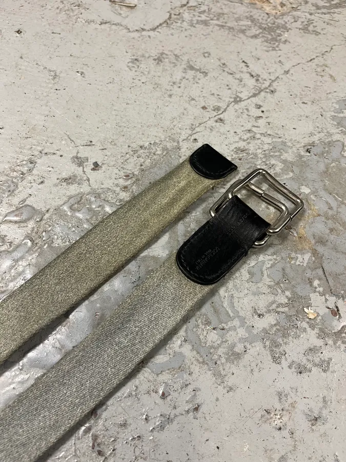 2000s Dolce & Gabbana Army Green Canva Belt - Image 4