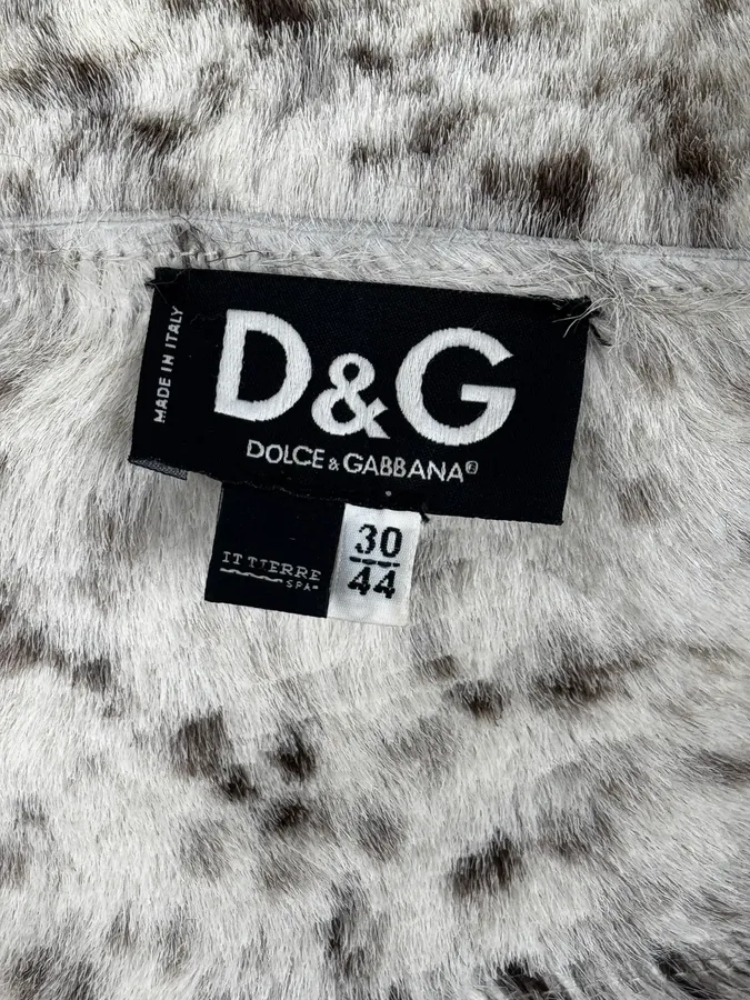 2000s Dolce & Gabbana Astro Silver Grey Fur Leather Jacket - Image 10