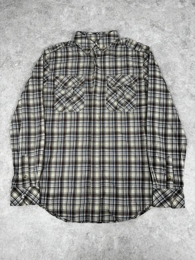 2000s Dolce & Gabbana Beige Cargo Checkered Shirt