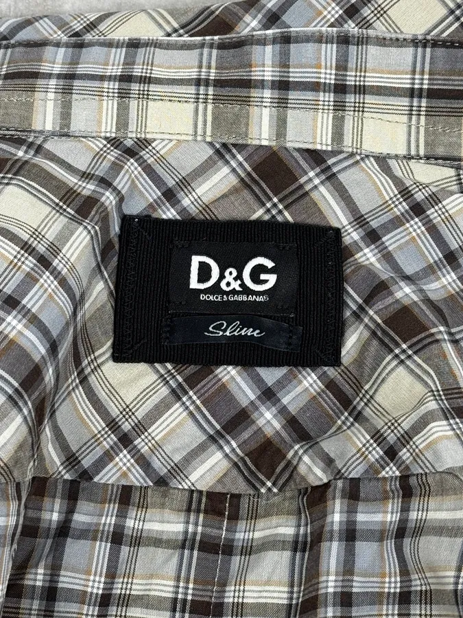 2000s Dolce & Gabbana Beige Cargo Checkered Shirt - Image 10