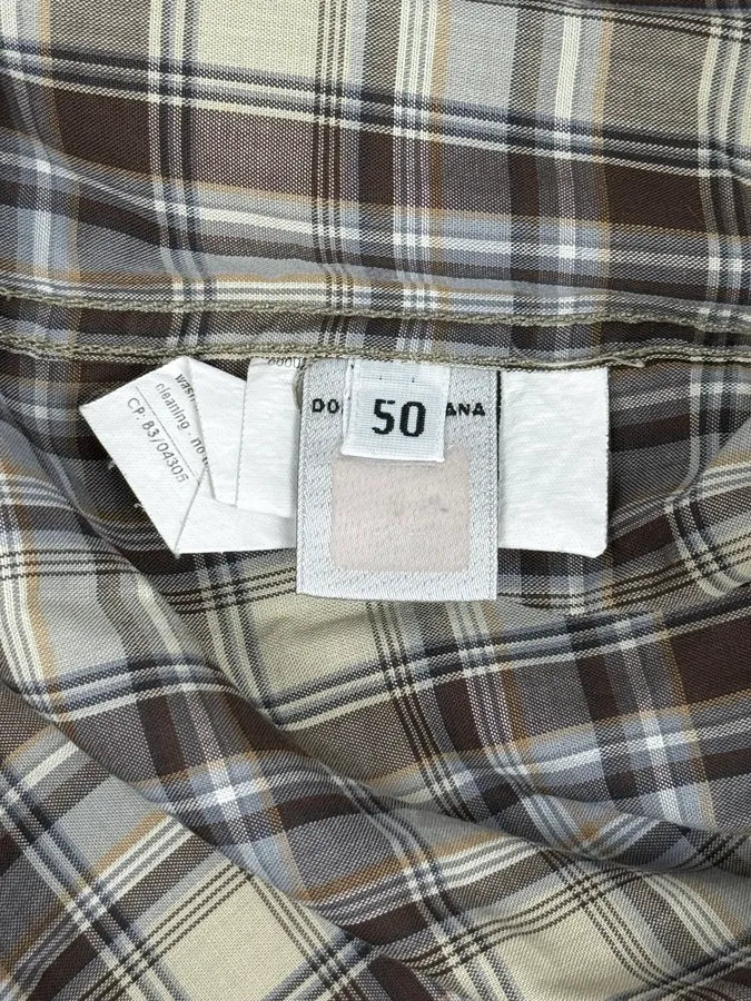 2000s Dolce & Gabbana Beige Cargo Checkered Shirt - Image 11