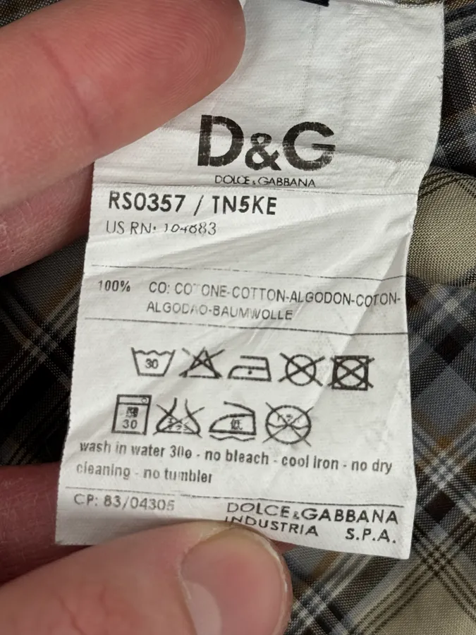 2000s Dolce & Gabbana Beige Cargo Checkered Shirt - Image 12