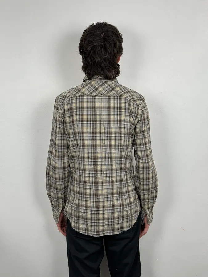2000s Dolce & Gabbana Beige Cargo Checkered Shirt - Image 3
