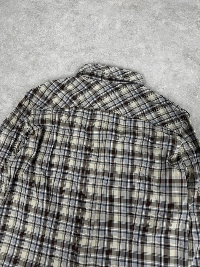 2000s Dolce & Gabbana Beige Cargo Checkered Shirt - Image 6