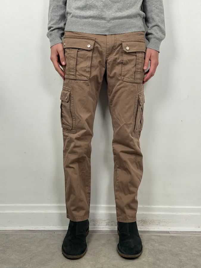 2000s Dolce & Gabbana Beige Cargo Pants - Image 2