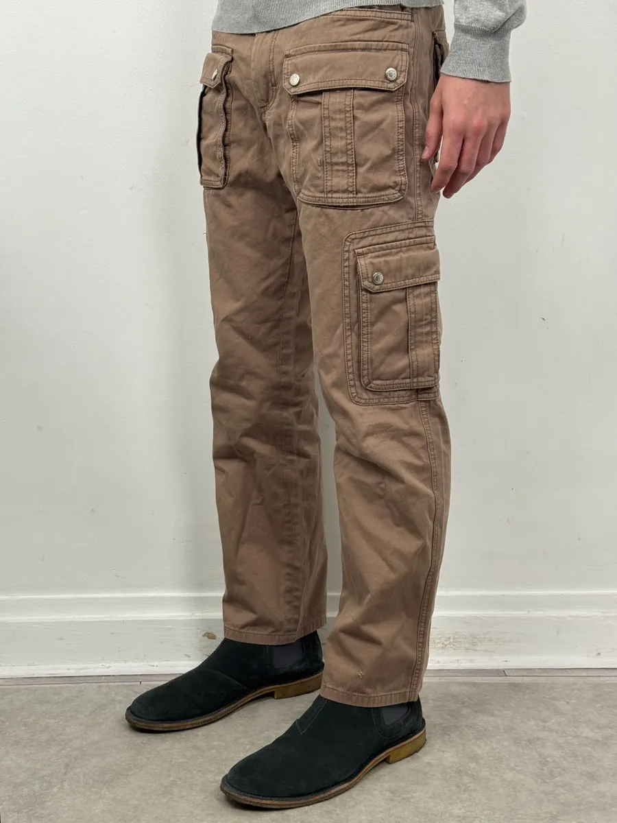 2000s Dolce & Gabbana Beige Cargo Pants - Image 3