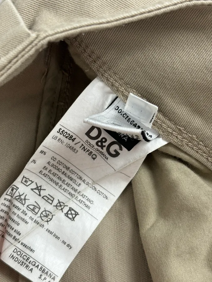2000s Dolce & Gabbana Beige Cotton Cargo Chinos - Image 12