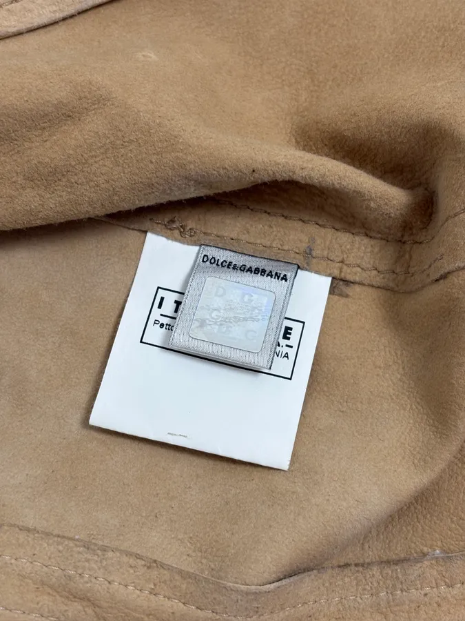 2000s Dolce & Gabbana Beige Rodeo Leather Jacket - Image 12