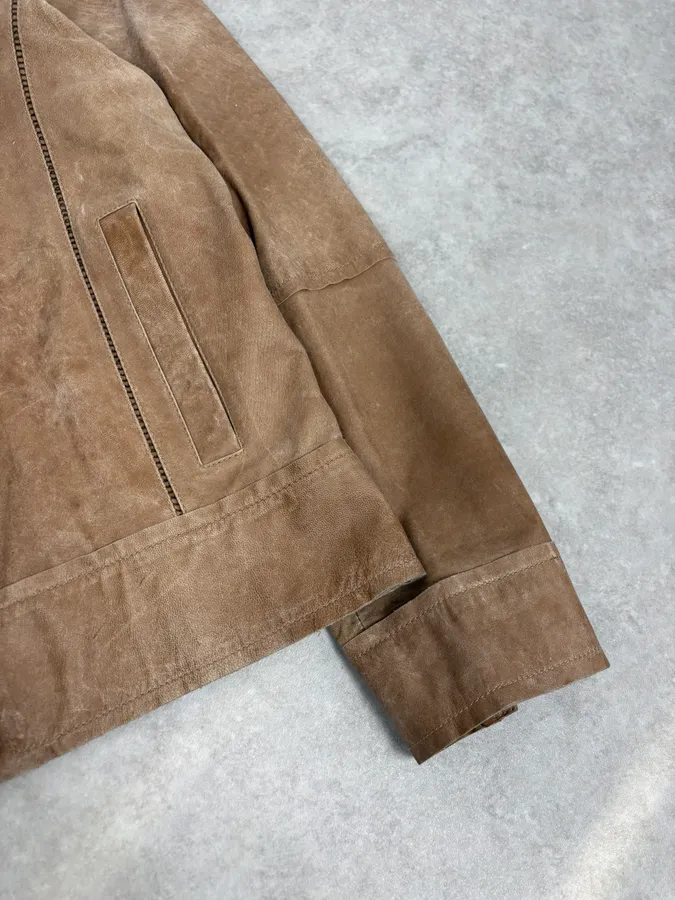 2000s Dolce & Gabbana Beige Rodeo Leather Jacket - Image 8