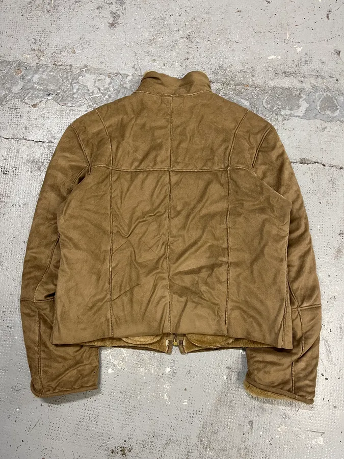 2000s Dolce & Gabbana Beige Shearling Jacket - Image 7