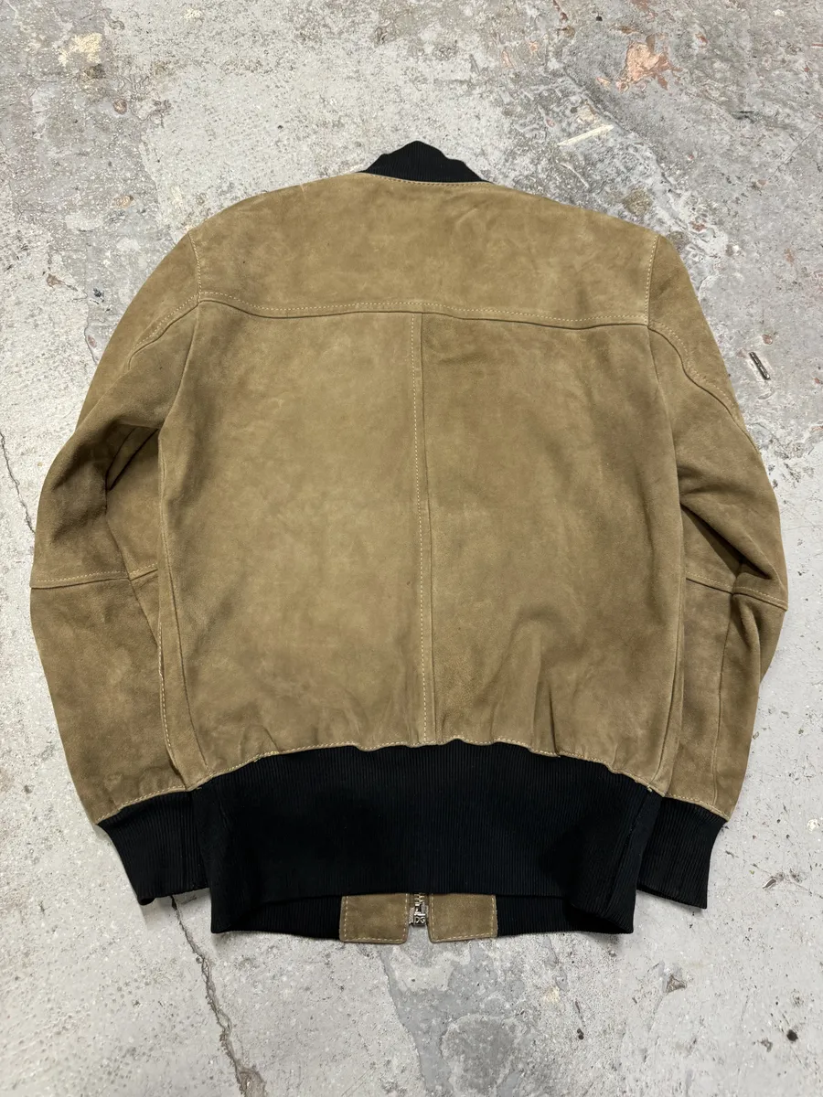 2000s Dolce & Gabbana Beige Suede Leather Jacket - Image 4
