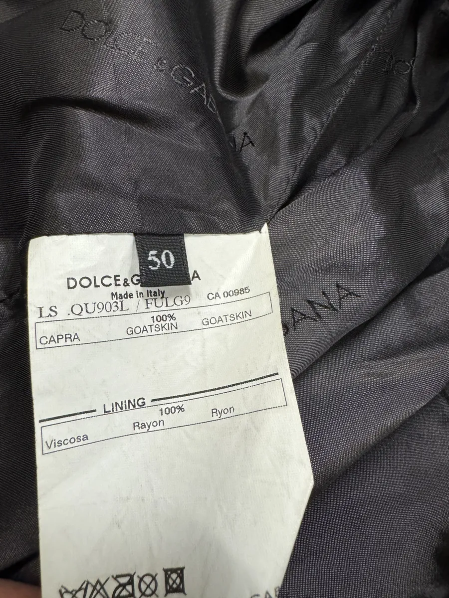 2000s Dolce & Gabbana Beige Suede Leather Jacket - Image 9